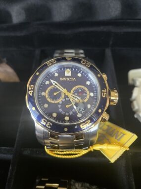 Invicta Men’s Blue and Gold Sport Chronograph Watch